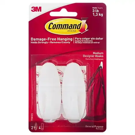 Command Medium White Designer Hooks