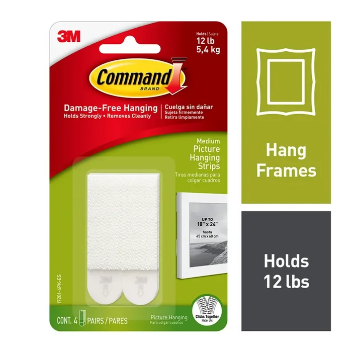 Command White Medium Damage Free Picture Hanging Strips 4-pack