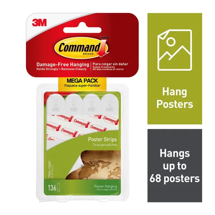 Command White Small Damage Free Poster Strips 136-pack