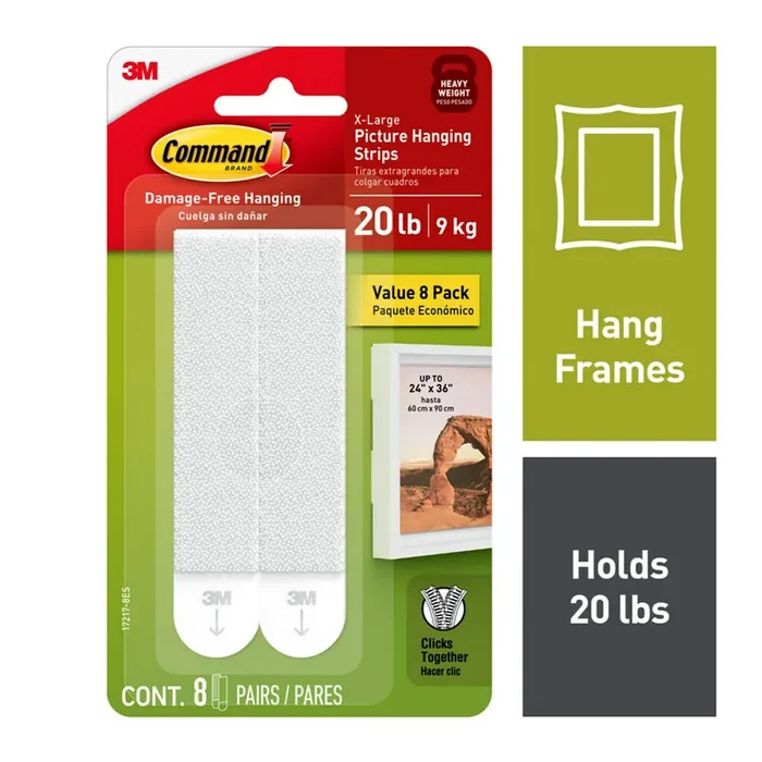 Command White X-large Damage Free Picture Hanging Strips 8-pack