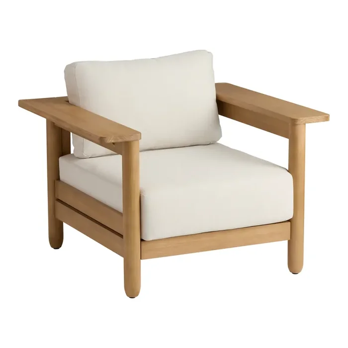 Conrad Honey Eucalyptus Wood Wide Arm Outdoor Chair