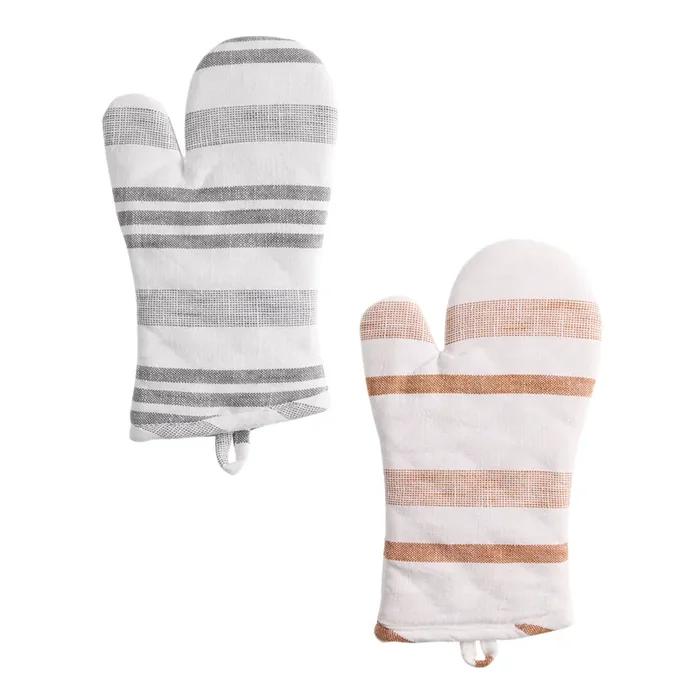 Cotton Slub Striped Oven Mitt