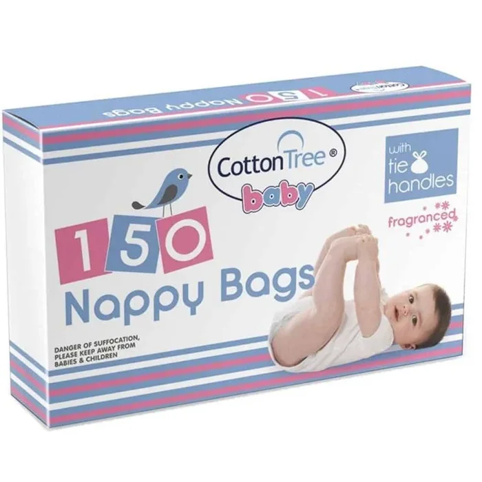 Cotton Tree Baby Fragranced Nappy Bags 150 Pack