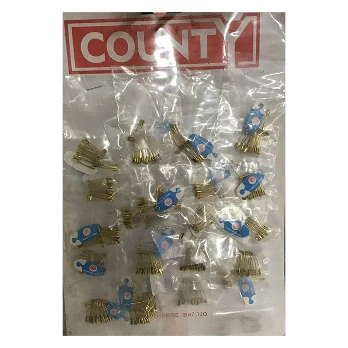 County Safety Pins Gilt Midget – Sleeve of 20