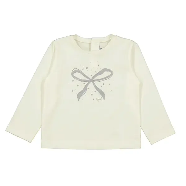 CREAM LS BOW T-SHIRT