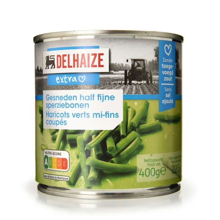 Delhaize Middle fine chopped snap beans without salt