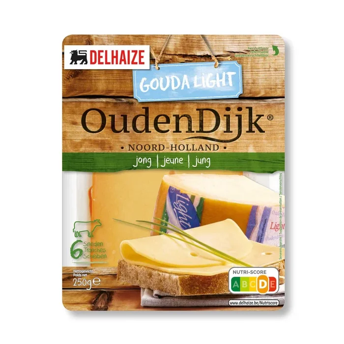 Delhaize Oudendijk young cheese light slices