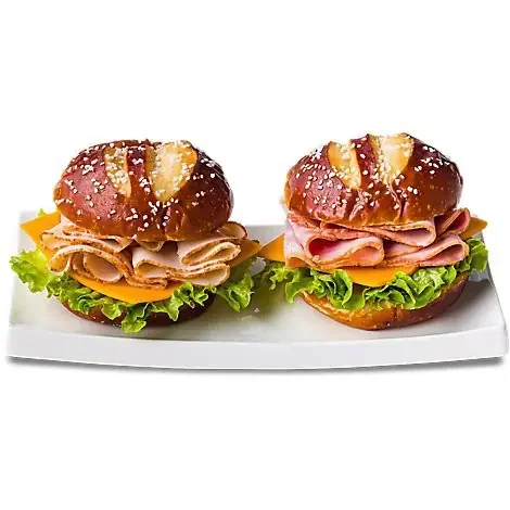 Dietz & Watson ReadyMeals Boar‘s Head Ham & Turkey Pretzel Duo Sandwich – Each