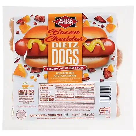 Dietz & Watson Uncured Bacon Cheddar Dietz Franks 16 Oz – 16 OZ