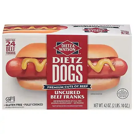 Dietz & Watson Uncured Beef Franks – 2.62 LB
