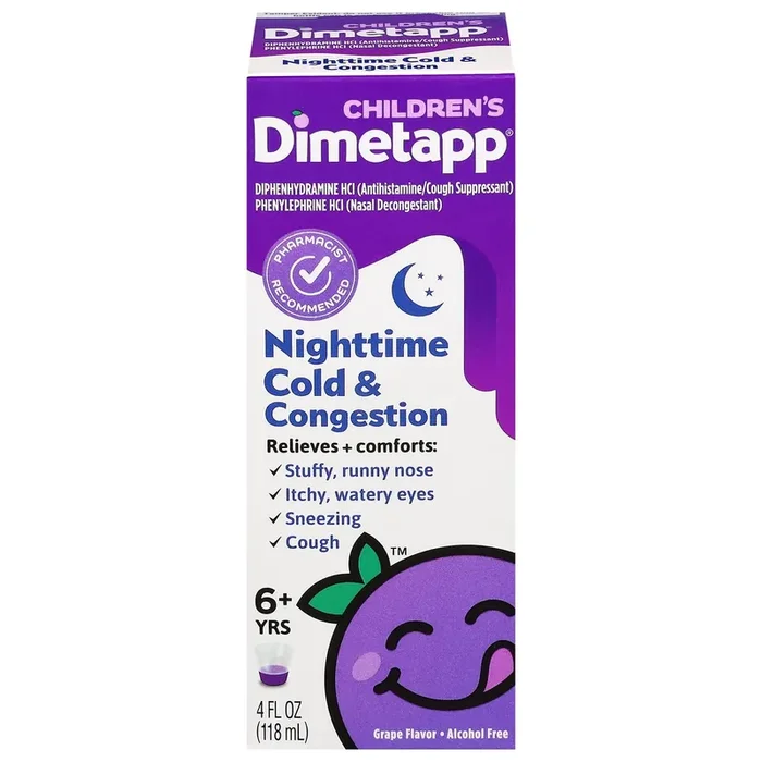 Dimetapp Children‘s Dimetapp Nighttime Cold & Congestion, Grape Flavor