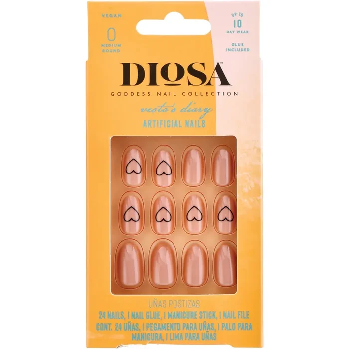 Diosa Vesta‘s Diary Artificial Nails – Pink Hearts