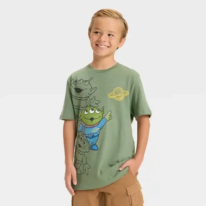 Disney Boys‘ Toy Story Aliens Short Sleeve Graphic T-Shirt – Green XS
