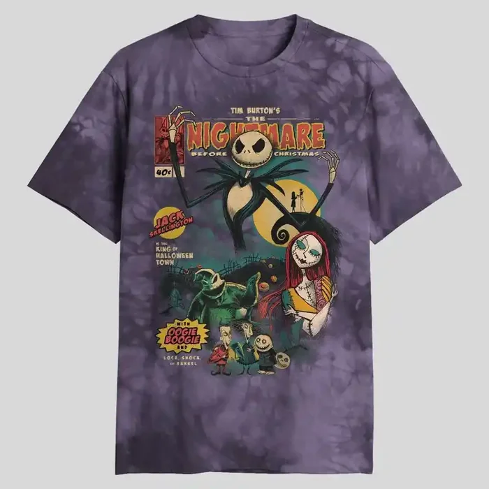 Disney Men‘s Nightmare Before Christmas T-Shirt – Purple M