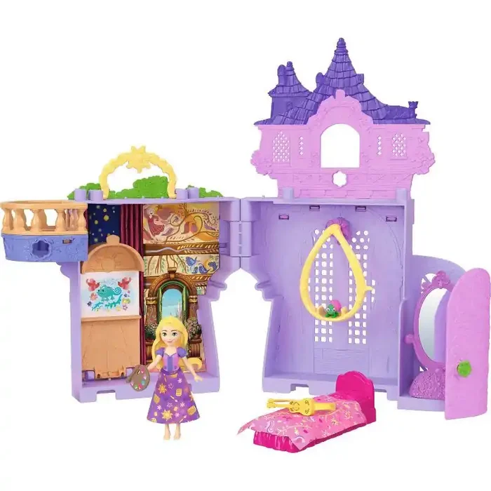 Disney Princess Rapunzel Storytime Stackers Doll House, Small Doll, Pascal Figure & 7 Accessories