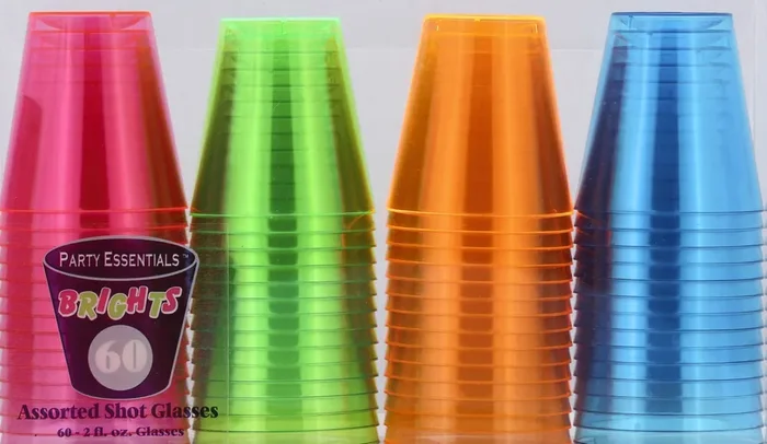 Distributed 2 oz. Neon Shot Glasses