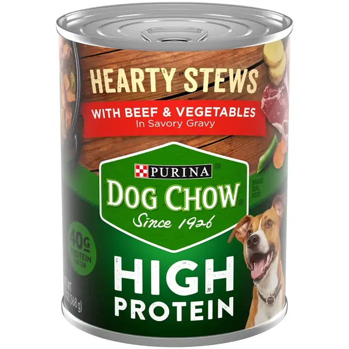 Dog Chow Purina Dog Chow High Protein, Gravy Wet Dog Food, High Protein Hearty Stews With Real Beef & Vegetables