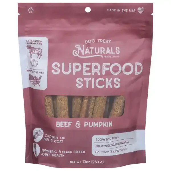 Dog Treat Naturals Beef & Pumpkin Superfood Sticks