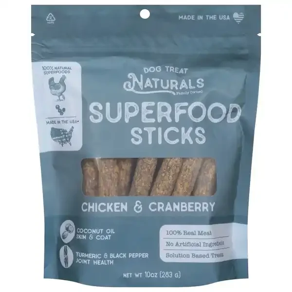Dog Treat Naturals Chicken & Cranberry Superfood Sticks