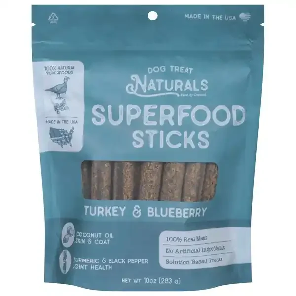 Dog Treat Naturals Turkey & Blueberry Superfoods Sticks