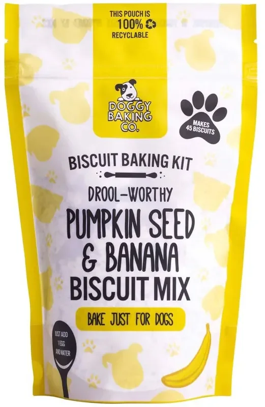 Doggy Baking Co. Pumpkin Seed & Banana Biscuit Mix Pouch for Dogs