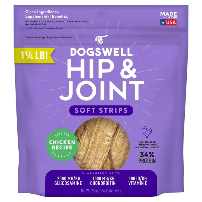 Dogswell Hip & Joint Soft Strips Grain-Free Chicken for Dogs
