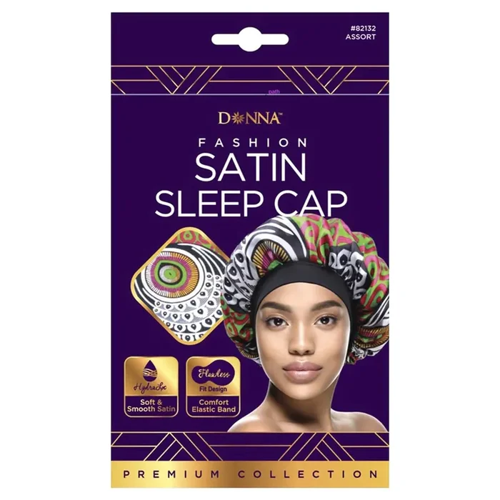 Donna Premium Collection High Fashion Satin Sleep Cap, Assorted