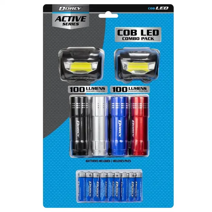 Dorcy Active Series Cob Led Flashlights & Headlamps Combo Pack