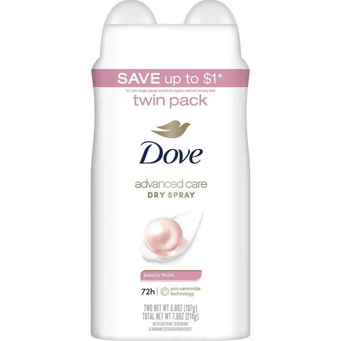 Dove Advanced Care 72 Hr Antisperspirant Deodorant Spray – Beauty Finish
