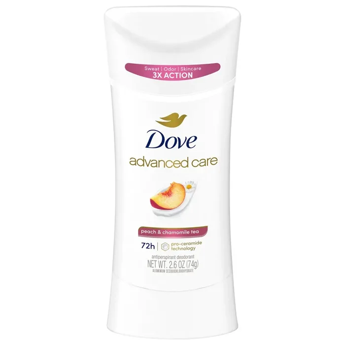 Dove Advanced Care Antiperspirant Deodorant Stick Peach & Chamomile Tea 2.6 Oz