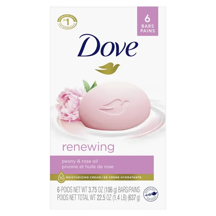 Dove Beauty Bar Gentle Skin Cleanser Indulging Sweet Cream, 3.75 oz, 6 Bars