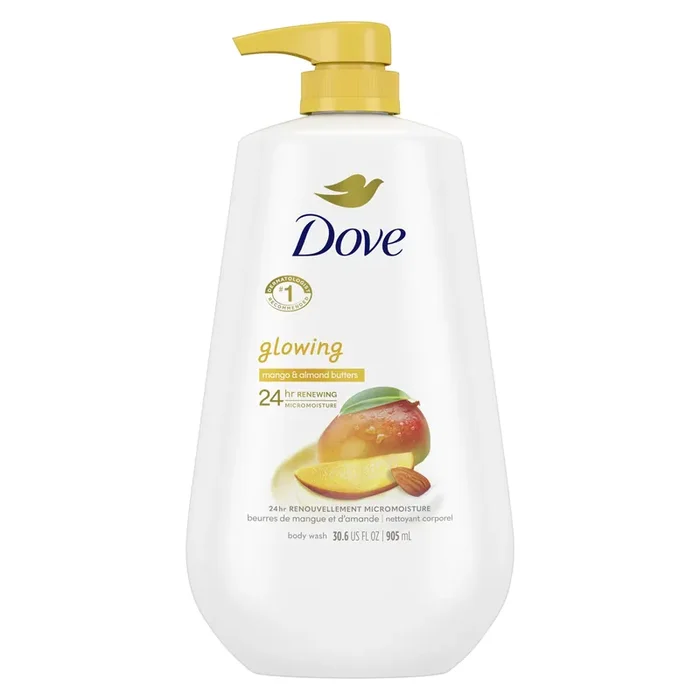 Dove Body Wash with Pump Glowing Mango & Almond Butter, 30.6 oz
