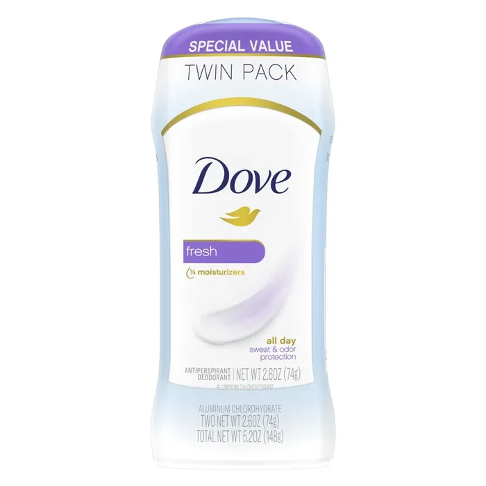 Dove Invisible Solid Antiperspirant Deodorant Stick Fresh,, 2.6 oz, 2 Count