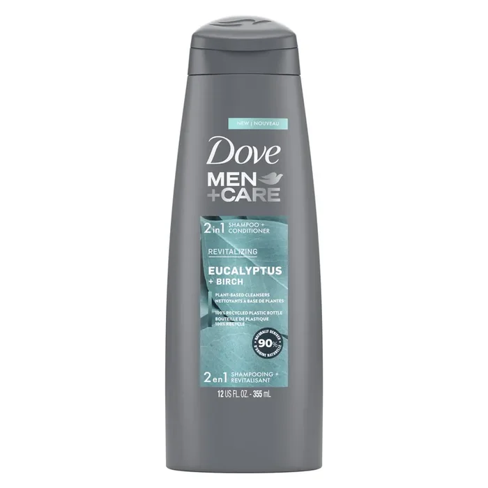 Dove Men+Care 2 in 1 Shampoo & Conditioner Eucalyptus & Birch, 12 oz