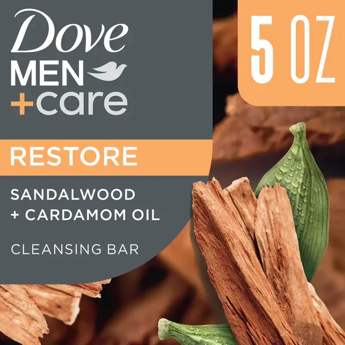 Dove Men+Care 5 oz Cleansing Bar Soap Sandalwood + Cardamom Oil