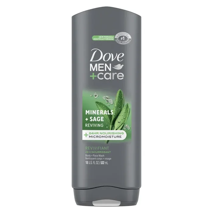 Dove Men+Care Body and Face Wash Reviving Minerals + Sage, 18 oz