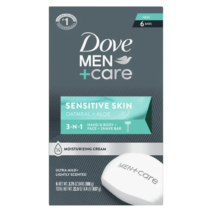 Dove Men+Care Senstive Skin 3-in-1 Bar Soap – Oatmeal & Aloe