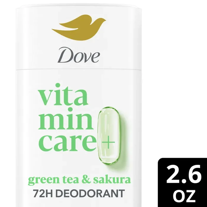 Dove VitaminCare+ Deodorant Stick Green Tea & Shakura Aluminum Free 2.6oz