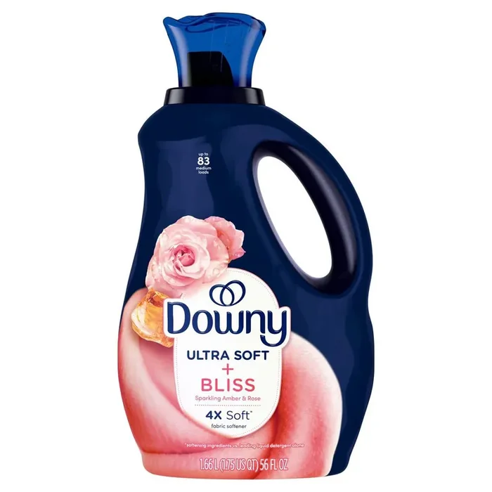 Downy Ultra Soft Fabric Softener Liquid, Bliss, Sparkling Amber and Rose, 56 fl oz, 83 Loads