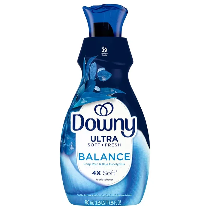 Downy Ultra Soft Liquid Fabric Softener Balance Crisp Rain & Blue Eucalyptus – 26 Fl. Oz. – 26 FZ