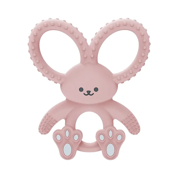 Dr Brown Bunny Long Limbed Silicone Teether Pink