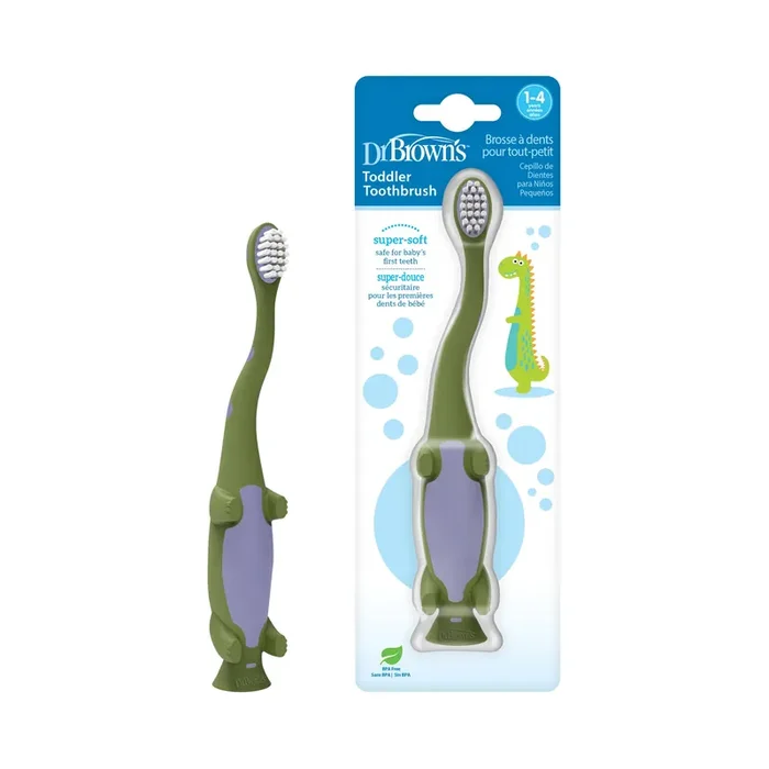 Dr. Brown‘s Dr. Brown‘‘s™ Dinosaur Toddler Toothbrush, Green