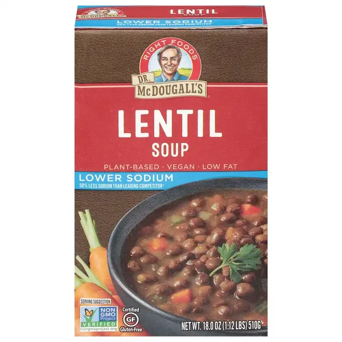 Dr. McDougall‘s Lower Sodium Lentil Soup 18.0 oz