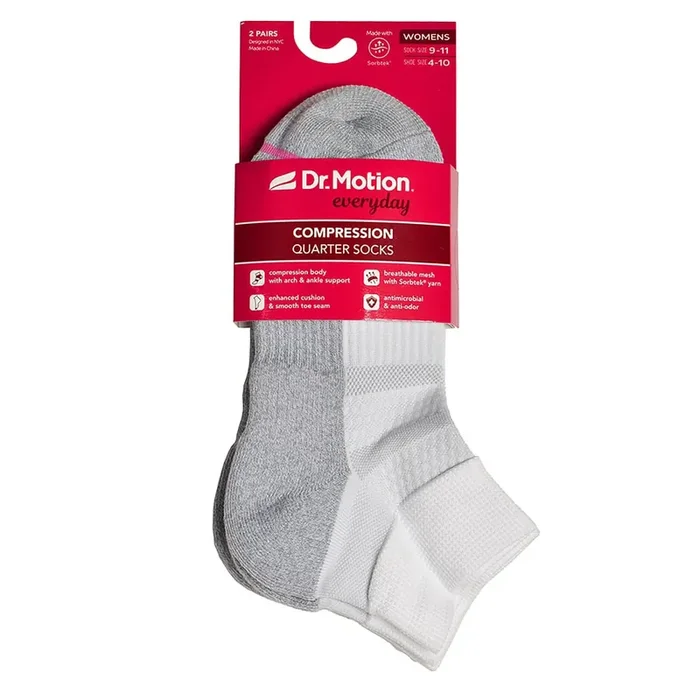 Dr. Motion® Everyday Women‘s Compression Quarter Socks – White