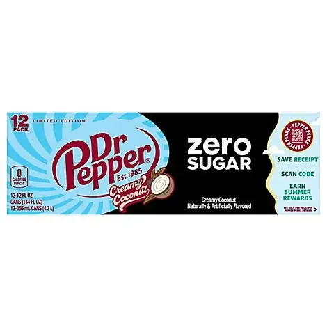 Dr Pepper Creamy Coconut Zero Sugar – 12 fl oz