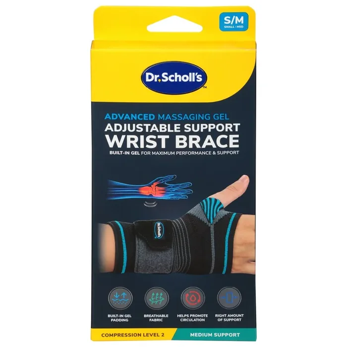 Dr. Scholl‘s Advanced Massaging Gel Adjustable Support Wrist Brace S/M 1 1 ea