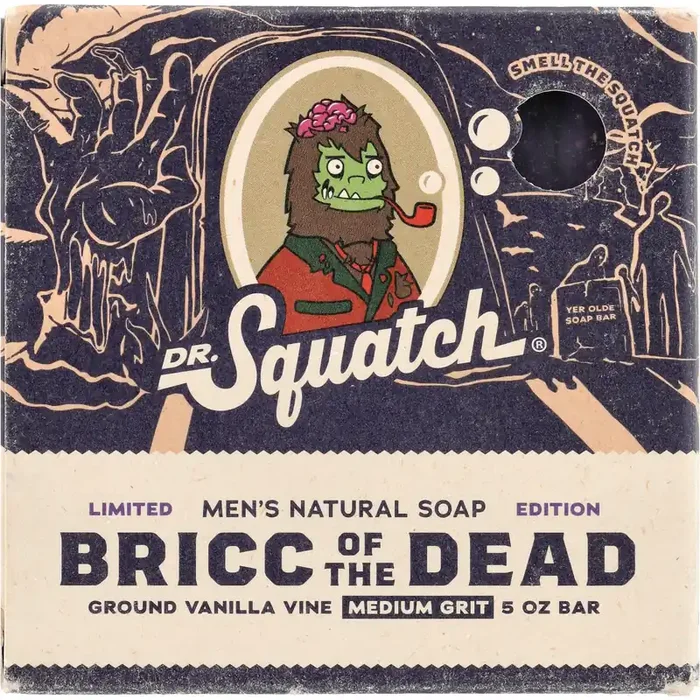 Dr. Squatch Men‘s Natural Bricc Of The Dead Soap Bar – Ground Vanilla Vine