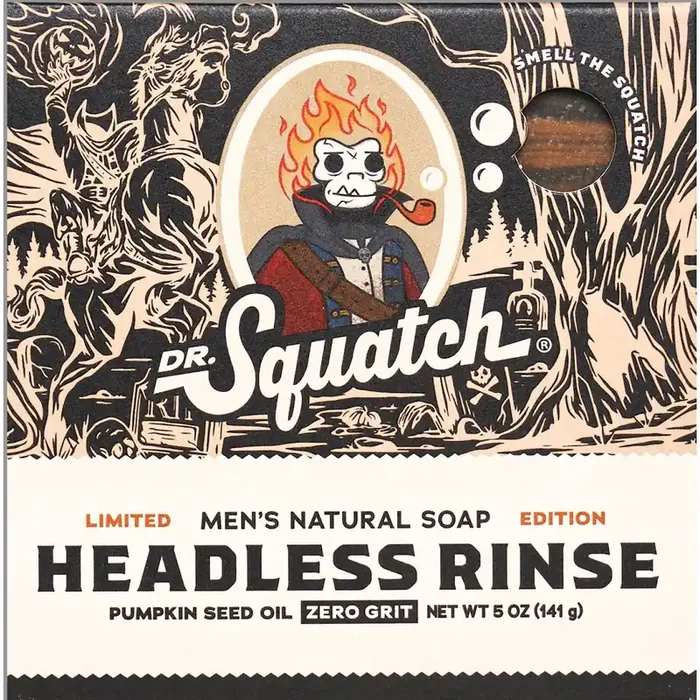 Dr. Squatch Men‘s Natural Soap Bar – Headless Rinse with Pumpkin Seed Oil