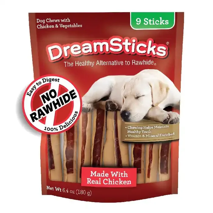DreamBone DreamSticks With Real Chicken 9 Count, Rawhide-Free