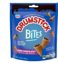 Drumstick Bites Dark Chocolatey Waffle Cone Snacks, Chocolate Dessert, Pantry Snacks